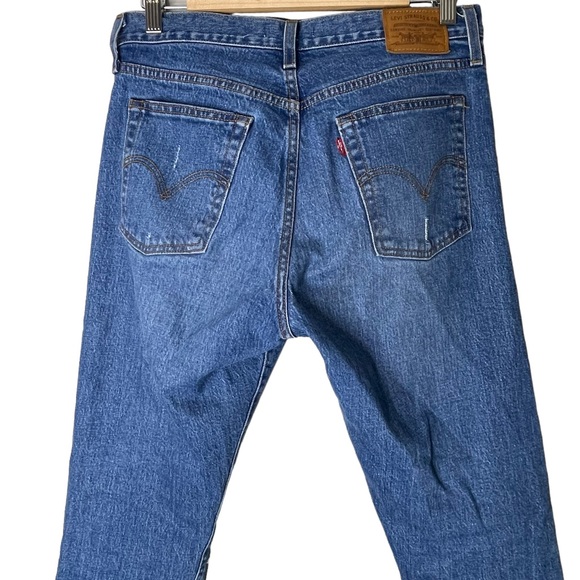 Levi’s Wedgie High Waist Slim Leg Torn Distressed Button Fly Jeans - Picture 7 of 11